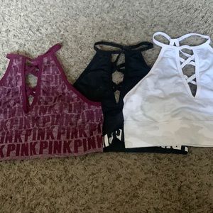 Pink sport bras